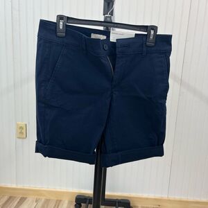 LOFT Dark Blue Women's Bermuda mid rise cotton short NWT